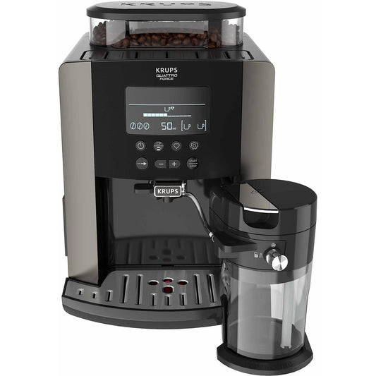 KRUPS EA 819 E ARABICA LATTE SCHWARZ/TITANIUM Kaffeevollautomat Platin-Schwarz
